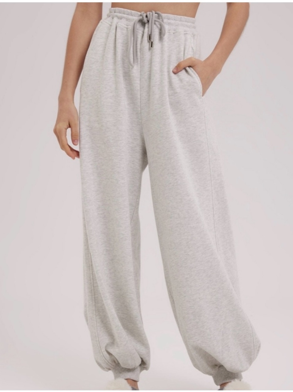 Nap Loungewear Women's Balloon Leg Gray High Rise Sweatpants Size Small
